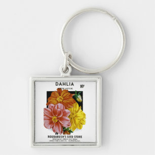 Dahlia-Vintage-Samenpaket Schlüsselanhänger