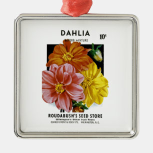 Dahlia Vintages Saatgut Silbernes Ornament