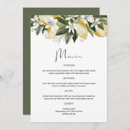 DAHLIA Watercolor Lemon Citrus Frucht Blumenmenü Menükarte