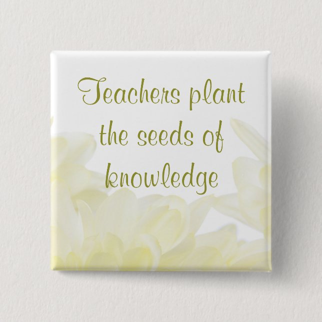 Dahlia White Blume Teacher Button (Vorderseite)