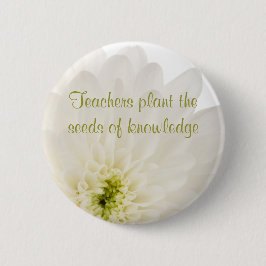 Dahlia White Blume Teacher Button