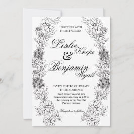 Dahlia Wreath Einladung