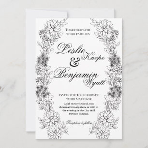 Dahlia Wreath Einladung