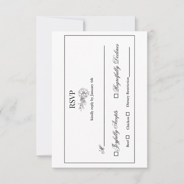 Dahlia Wreath RSVP Card (Vorderseite)