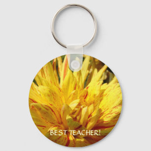 Dahlia Yellow Schlüsselanhänger BEST LEHRER! Schlü