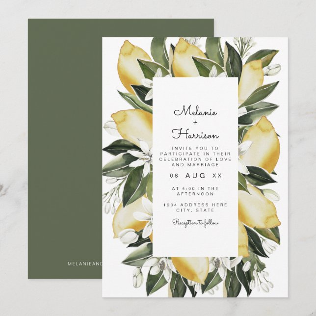 Dahlia - Zitrusfrüchtegarten von Lemon Einladung (Vorne/Hinten)