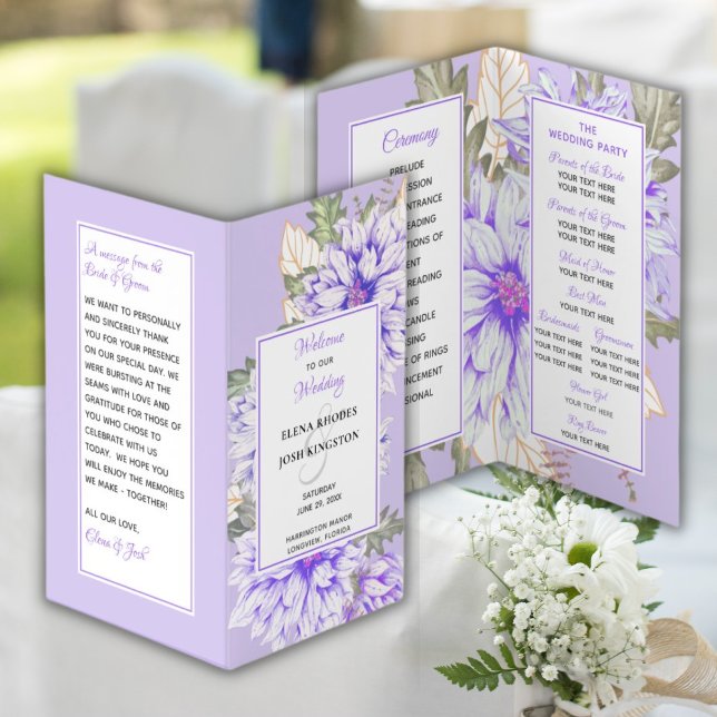 Dahlias Amethyst Wedding Program (Von Creator hochgeladen)