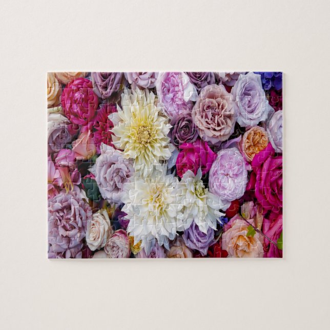 Dahlias Blume & Rose Jigsaw Puzzle (Horizontal)