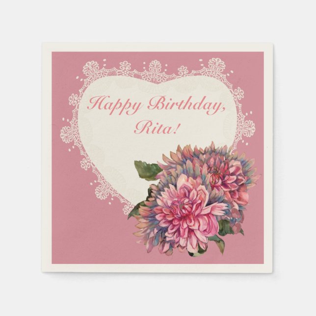 Dahlias-Blume Serviette (Vorderseite)