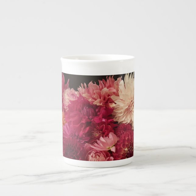 Dahlias Bone China Tee Tasse (Vorderseite)