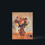 Dahlias in a Copper Vase by Gauguin Postkarte<br><div class="desc">Paul Gauguin's popular painting,  Dahlias in a Copper Vase,  1885.</div>