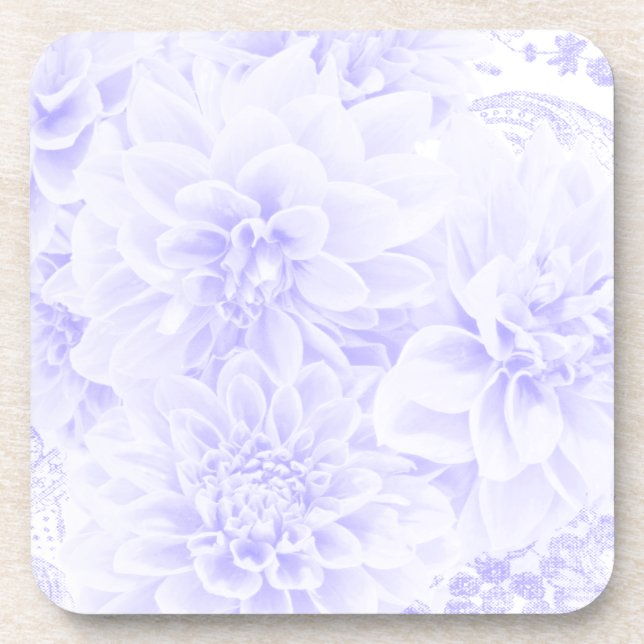 Dahlias in Blau Getränkeuntersetzer (Vorderseite)
