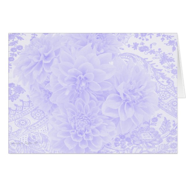 Dahlias in Blue Card (Vorderseite (Horizontal))