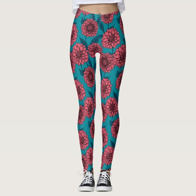 Dahlias Leggings (Vorderseite)