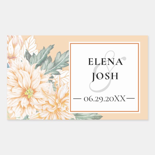 Dahlias Marmalade Wedding Sticker (Vorderseite)