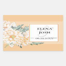 Dahlias Marmalade Wedding Sticker
