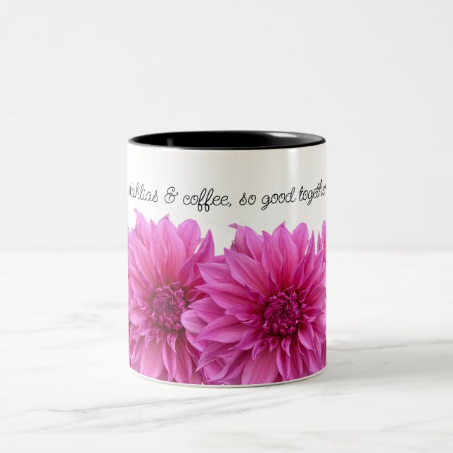 Dahlias und Kaffee Blume Tasse (Mittel)