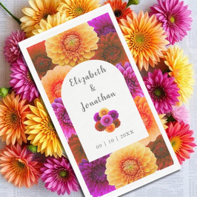 Dahlie Herbst-Blumenhochzeit Serviette (Von Creator hochgeladen)