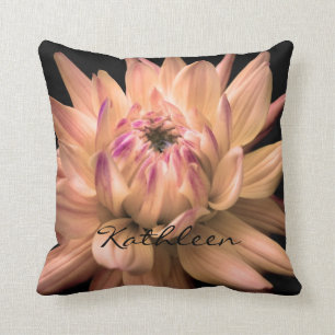 Dahlie-Korona-Blumen-individueller Name Kissen
