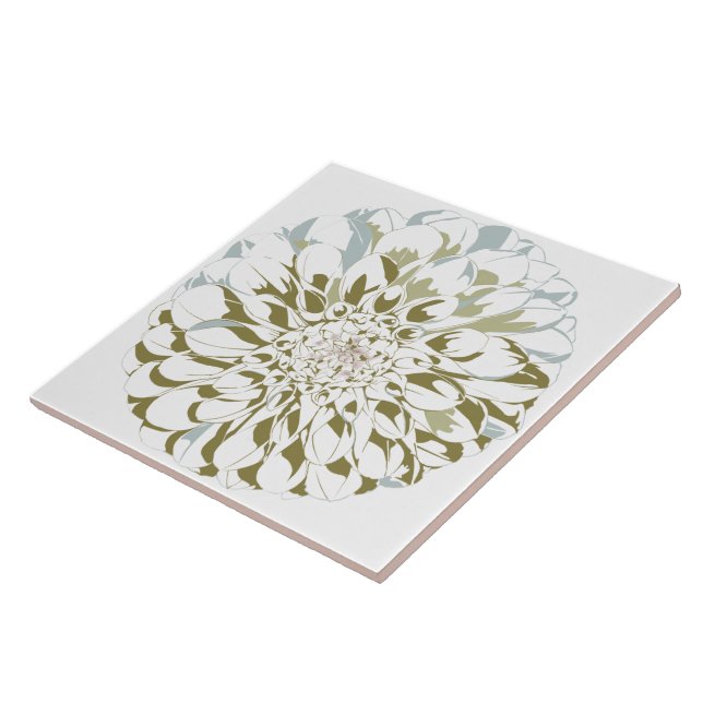 Dahlien-Blumen-Keramikfliese Fliese (Seite)