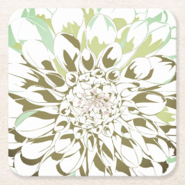 Dahlien-Blumen-Papier-Getränkeuntersetzer-Set Rechteckiger Pappuntersetzer