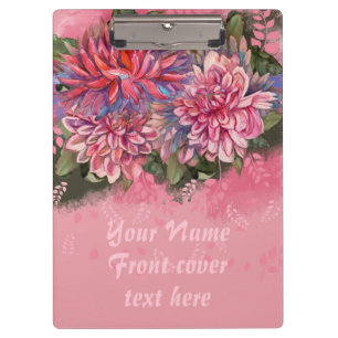 Dahlien-Blumen rosa Aquarell Klemmbrett
