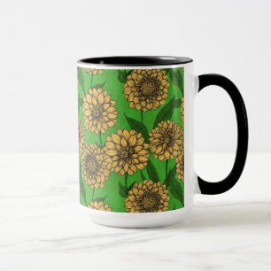 Dahlien in Gelb und Grün Tasse