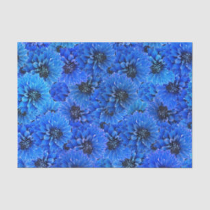 Dahlien in königsblau - Blumendesign, Seidenpapier