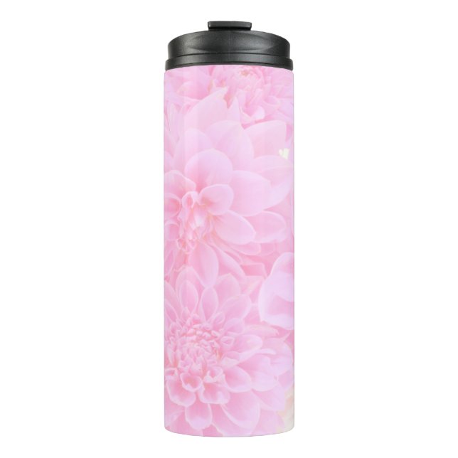 Dahlien in weichrosa thermosbecher (Vorderseite)