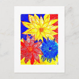 Dahlien Kontrastierend Postkarte