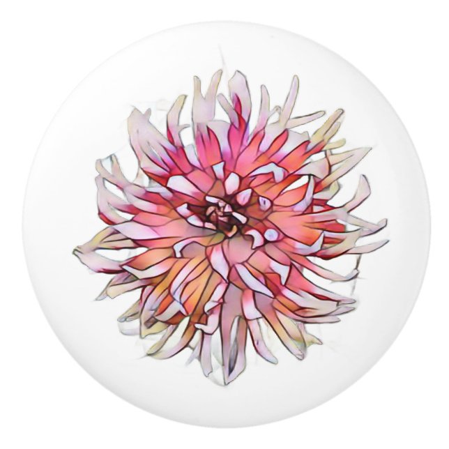 DAHLIENBLUME KERAMIKKNAUF (Vorderseite)