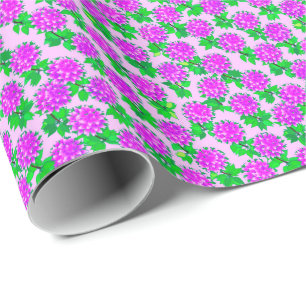 Dahlienblumen in Violett und Orchidee Geschenkpapier