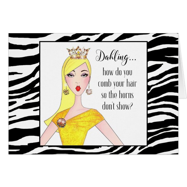 "Dahling, wie versteckst du deine Hörner?" (Vorderseite (Horizontal))