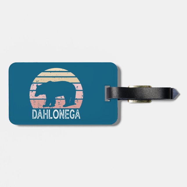 Dahlonega Georgia Retro Bear Gepäckanhänger (Rückseite horizontal)