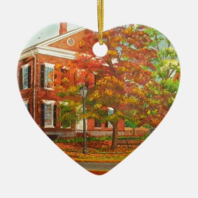 Dahlonega Goldmuseums-Herbst-Farben Keramikornament (Vorne)