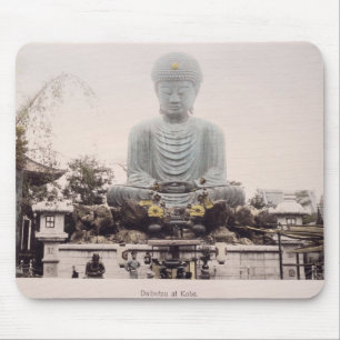 Daibutsu in Kobe, c.1880 (Hand farbiger Mousepad