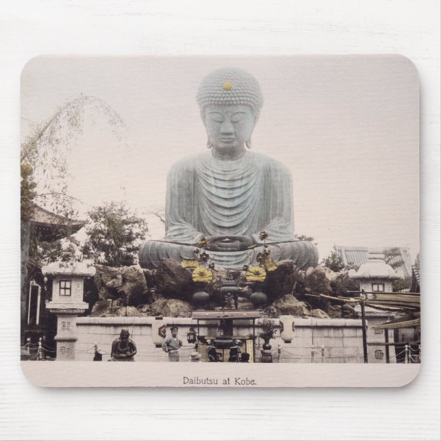 Daibutsu in Kobe, c.1880 (Hand farbiger Mousepad (Vorne)