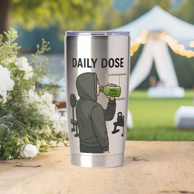 Daily Dose Travel Tumbler | Add Text/Name Thermobecher (Hochzeit (gedreht))