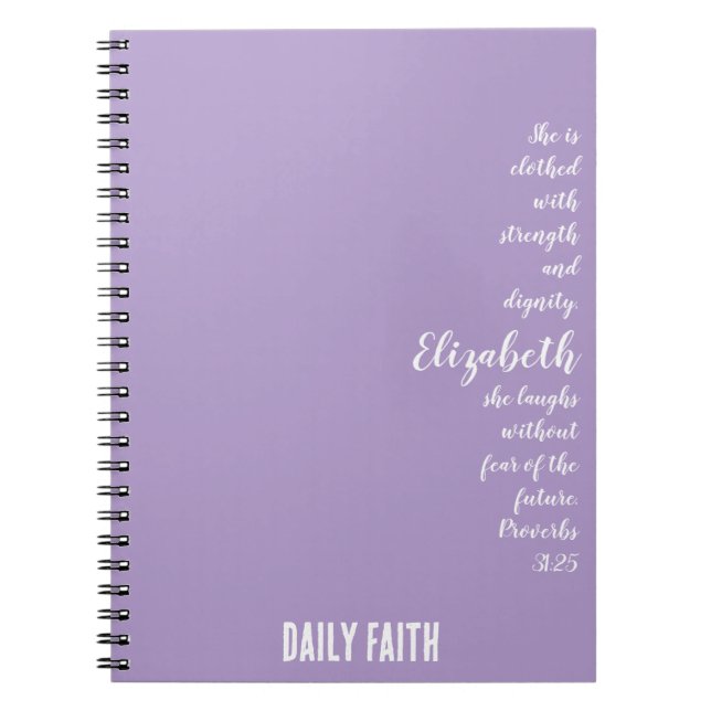 Daily Faith - Custom Proverbs Notebook for Women Notizblock (Vorderseite)