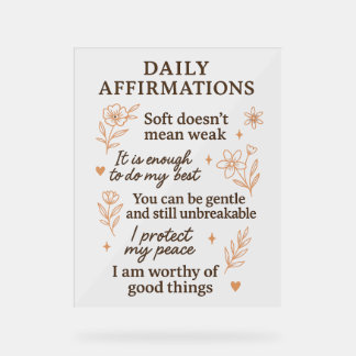 Daily Mental Health Reminder  | Self Love Healing  Acrylschild