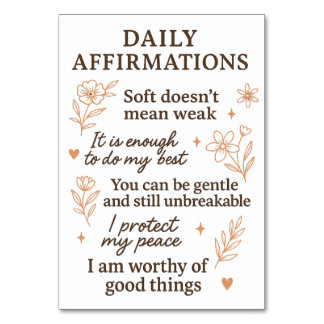 Daily Mental Health Reminder  | Self Love Healing  Tischnummer