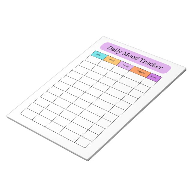 Daily Mood Tracker Minimal Notepad Notizblock (angewinkelt)