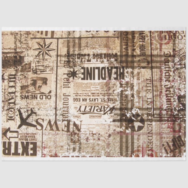 Daily News Collage von Edward Martin Seidenpapier (Vorderseite)