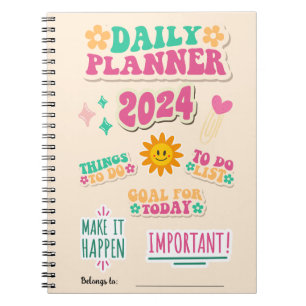Daily Planer Notebook mit Happy Face Sun Notizblock