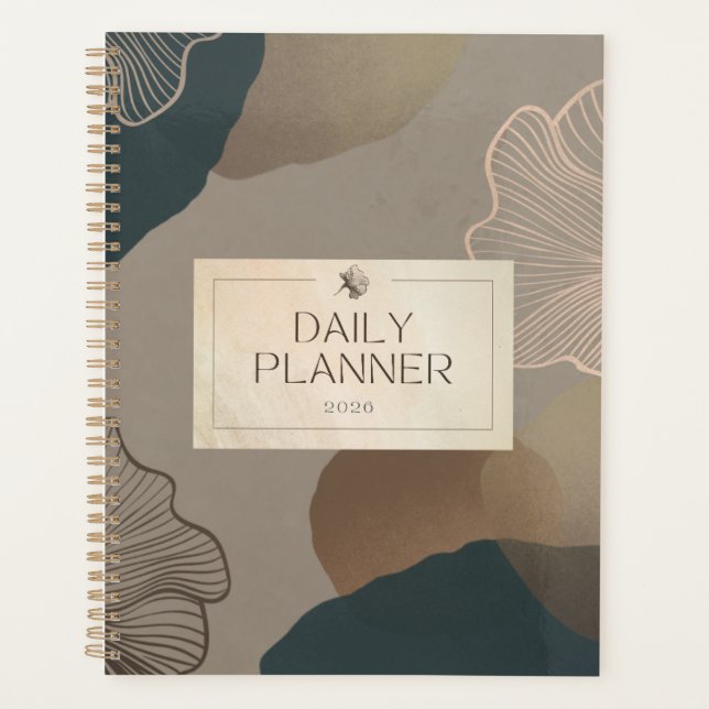 Daily Planner 2026 – Minimal Beige Aesthetic Journ Planer (Vorderseite)