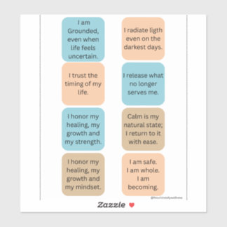 Daily Positive Affirmations- 8 Wellness Stickers Aufkleber