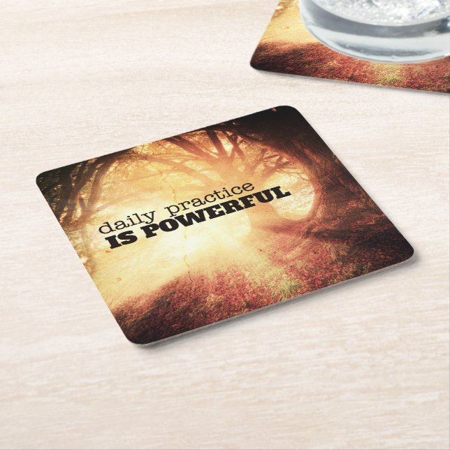 Daily Practice Rechteckiger Pappuntersetzer (angewinkelt)