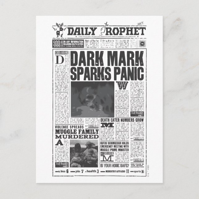 Daily Prophet Titelseite Postkarte (Vorderseite)
