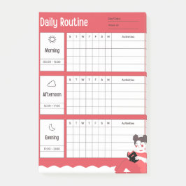 Daily Routine Chart Morning Afternoon Evening Post-it Klebezettel