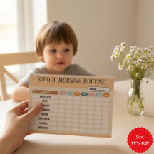 Daily Routine Checklist for Kids Morning & School
